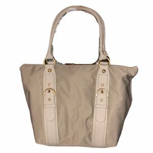 Talbots Extra Large tan canvas tote purse NWT.
